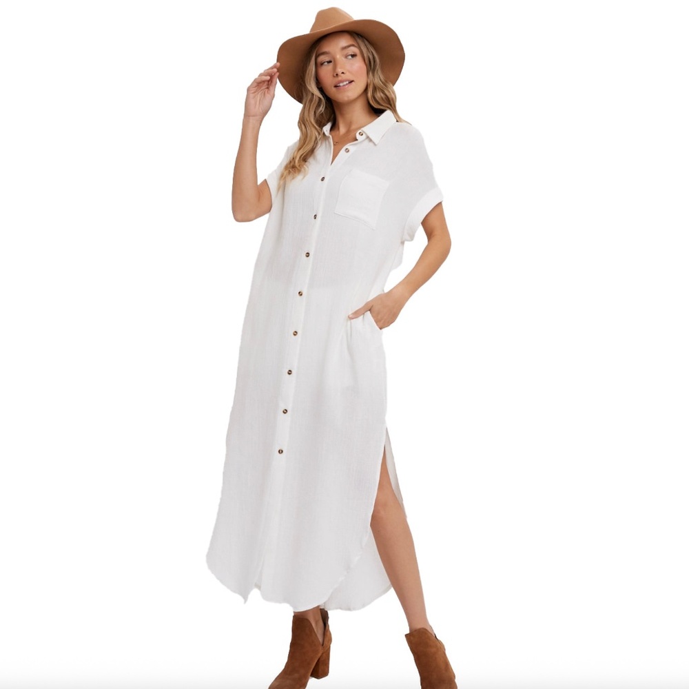Anthropologie White Maxi Dress